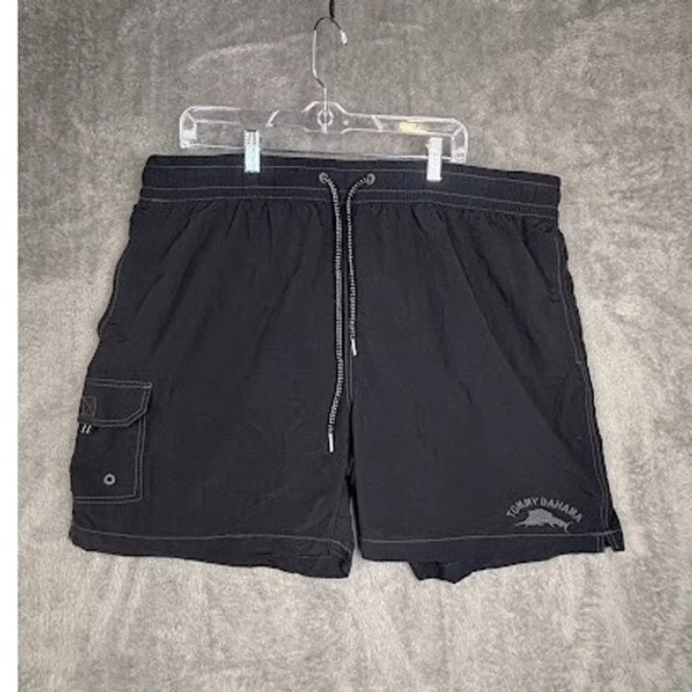 Tommy Bahama Mens XXL Swim Trunks Drawstring Black‎ Swimsuit Shorts